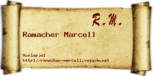 Ramacher Marcell névjegykártya